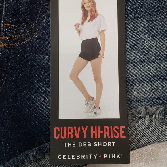 Celebrity Pink Curvy Hi-Rise The Deb Distressed Cutoff Shorts Size 1/25 … - Picture 2 of 8